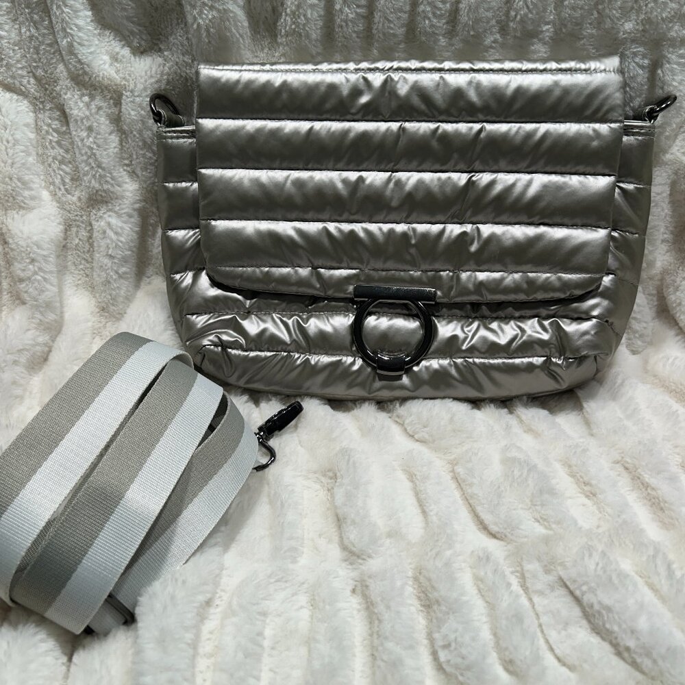 Think Royln  Iridescent Pearl Quilted Crossbody